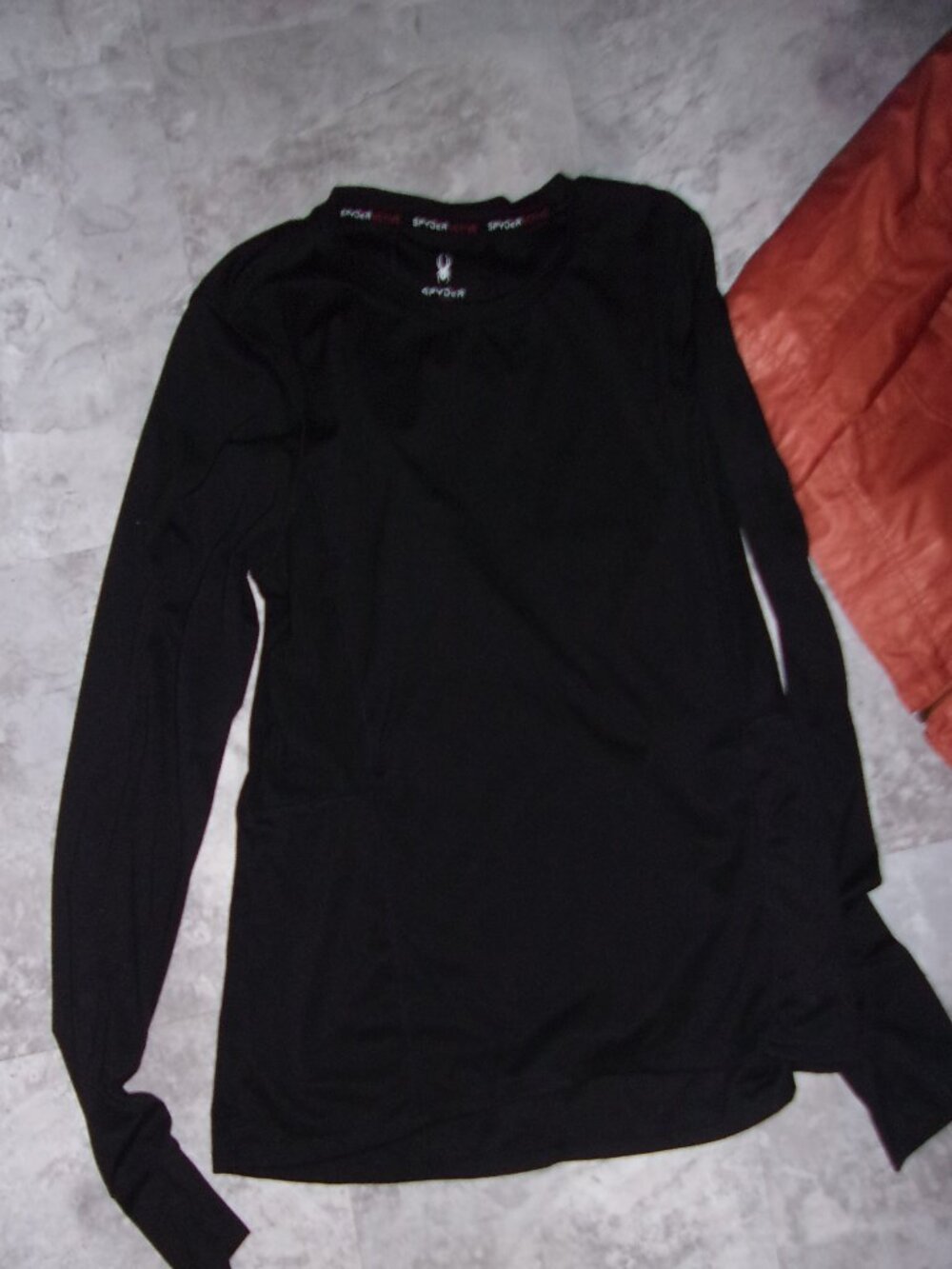 spyder active size large  womens black long sleeve under layer shirt t tee